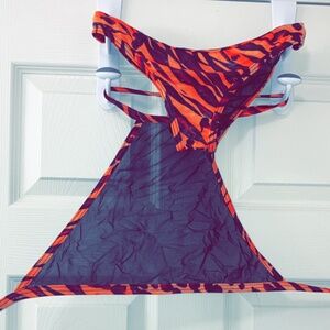 Custom mesh halter bikini set